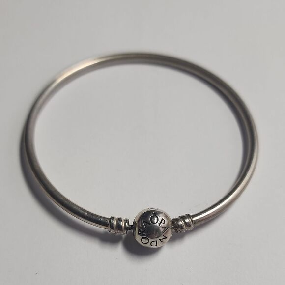 Pandora Sterling Silver Bracelet with Engraved Charm - Picture 1 of 3
